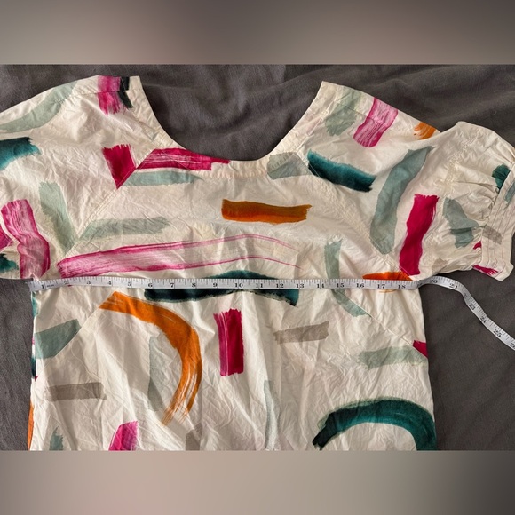 Anthropologie x Aimee Clarke Multicolor Brushstroke Poplin Blouse Size Small - Picture 7 of 7
